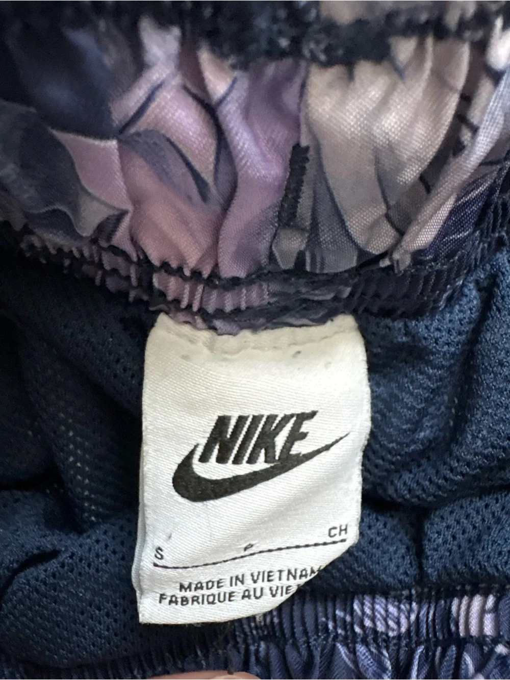 Nike Navy and Lavender Floral Swim Shorts